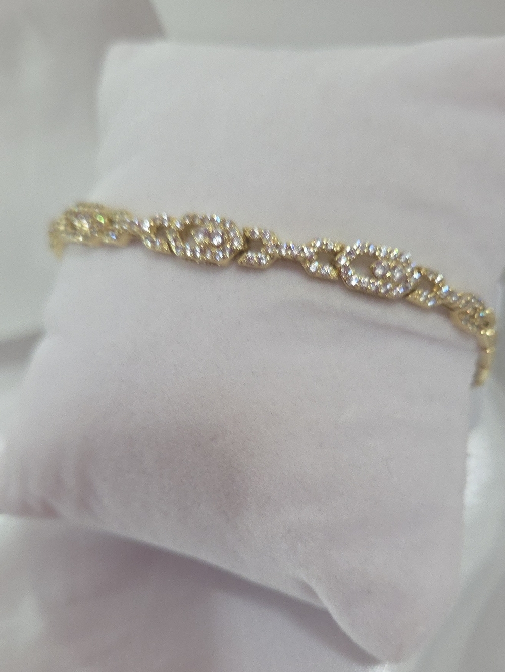 18k Laminated Gold-Tone Crystal Link Bracelet - Elegant Women's Jewelry